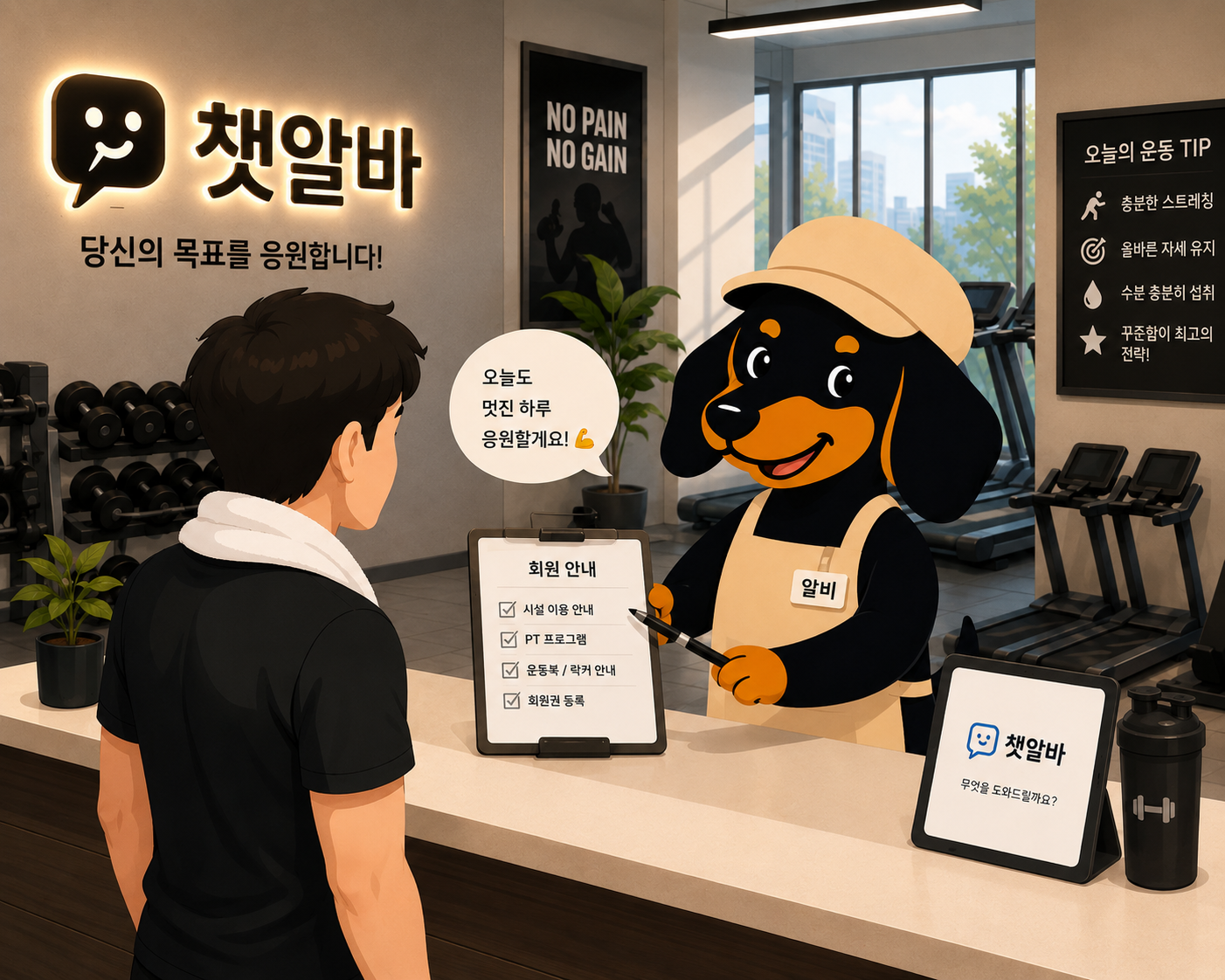 헬스장 안내 데스크